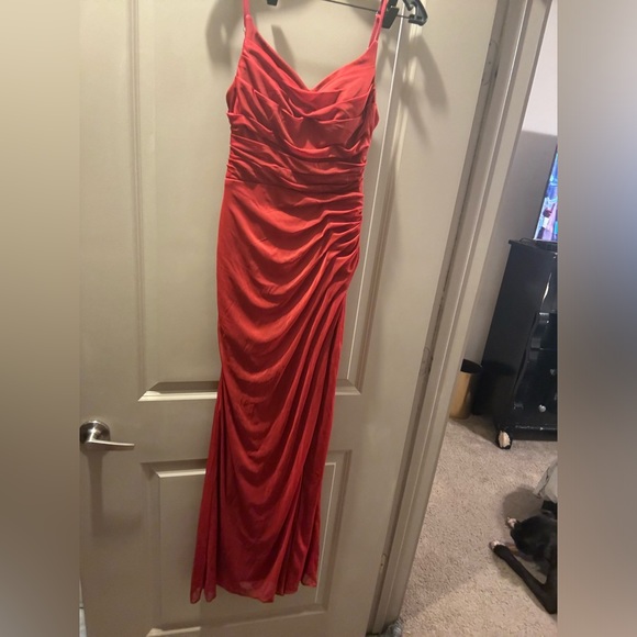 Azazie bridesmaids dress. Rust color, size 2. Excellent condition, worn once - Picture 5 of 9